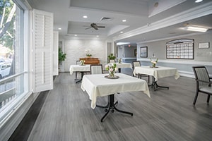The main dining area at Victorian post acute
